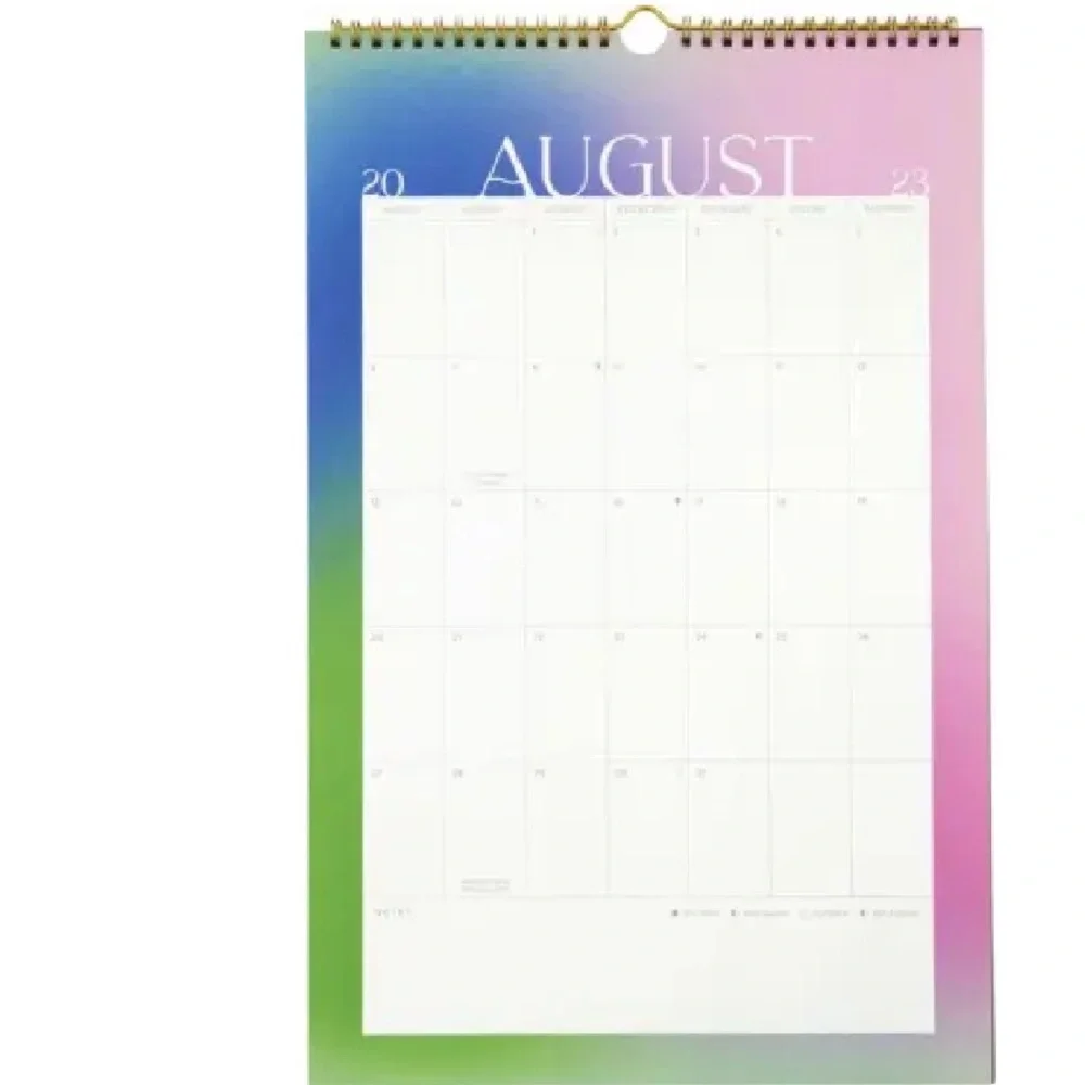 Designworks Ink 2024 Spiral Bound 17-Month Wall Calendar Rainbow Ombre 11x17